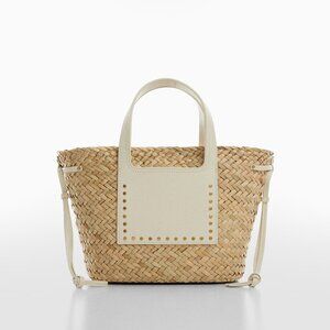 Mango Women's Studs Detail Basket Bag
